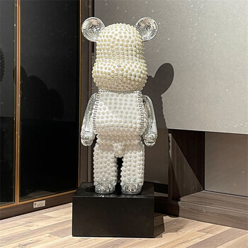 勋狸粑现代轻奢潮玩大号暴力小熊储蓄罐落地大型摆件客厅酒柜电视柜装