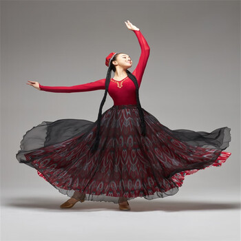 新疆舞蹈演出服女学生考试艺考表演服装维吾尔族练习练功考级定制款