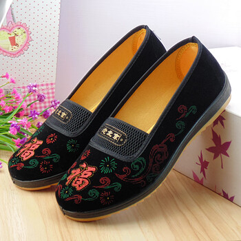 清丝坊80岁老太太鞋奶奶鞋平底春秋老北京布鞋女平底防滑浅口鞋奶奶