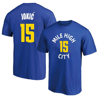 皓朋掘金队15号约基奇运动球衣短袖男夏季篮球t恤宽松休闲圆领训练服