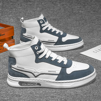 勒多漫因男鞋秋季新款高帮帆布板鞋中大童运动休闲小白鞋百搭学生潮鞋