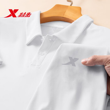 特步(xtep)短袖t恤男夏季透气半袖t恤翻领polo衫速干冰丝休闲运动服