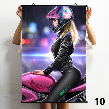 守望先锋海报守望先锋海报挂画ow源氏dva天使布质防水卷轴画守望屁股