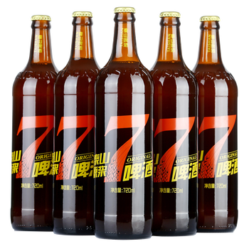 泰山原浆啤酒7天鲜啤10度全麦芽酿造红7啤酒整箱720ml6瓶1箱