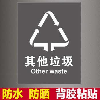 垃圾分类标识牌标识贴新国标提示牌标志牌标贴广州投放点标牌贴纸