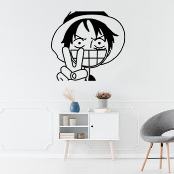 剪刀手海贼王路飞表情包二次元墙贴航海王草帽小子卡通动画海报贴画