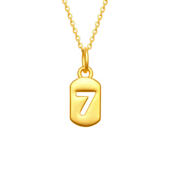 足金幸运7吊坠[配黄色金项链]