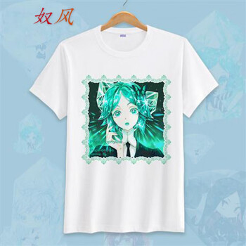 奴风宝石之国周边短袖t恤磷叶石男女夏季服装大码上衣二次元动漫 15 s