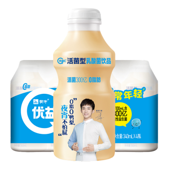 蒙牛 优益C 原味 340ml*4活菌型乳酸菌饮品（新老包装交替发货）