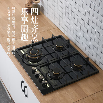 六点半欧式四眼煤气灶4头家用进口燃气灶大尺寸西式多头灶液化气