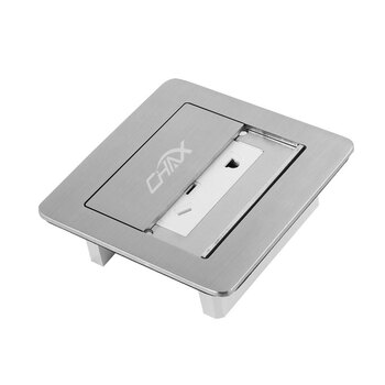 地面插座不锈钢地插座隐藏式双门五孔防水地插 3.5mm薄地板地面插座d