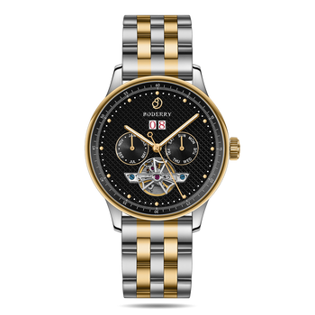 宝得莱(boderry) 全自动多功能机械手表男士镂空飞轮机械表 日期/星期