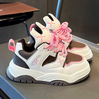 永高人女童鞋2023春秋季新款儿童网红运动鞋中大童女孩可爱防滑板鞋粉