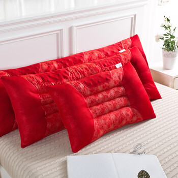 远嘉妮大红色婚庆枕头决明子一对结婚送礼品喜庆情侣新婚枕芯双人护颈