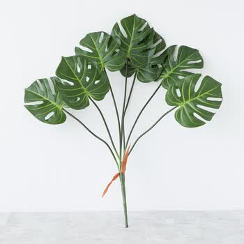 仿真龟背竹大叶子绿叶假花客厅装饰植物餐厅龟背叶摆件把束龟背叶