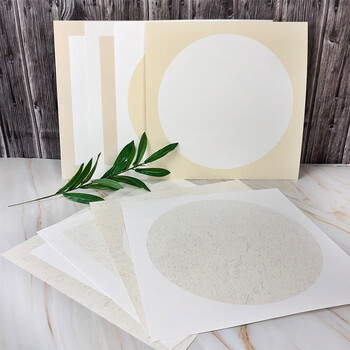 卡纸镜片纸水墨画山水画作品纸毛笔字书法空白 33*33cm圆形内白外麻生