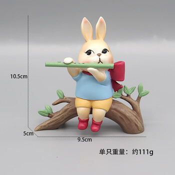 6款卡通兔子车载摆件手办模型仿真动物演唱会家居装饰品网红盲盒 兔子