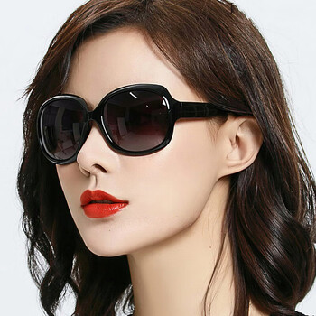 雷鹏墨镜女士偏光太阳镜女新款款复古防圆脸紫外线优雅眼睛大框 枣