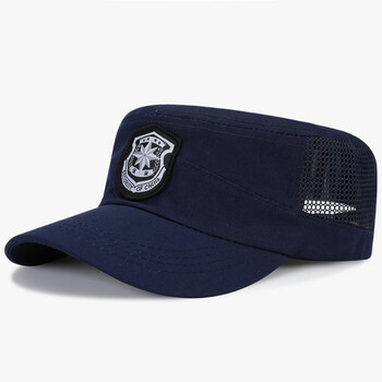 冀韵防护作训帽男保安帽子夏季黑色特制勤新款平顶战术作战执勤酒店网