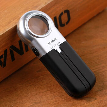 澳颜莱多功能折叠放大镜20倍台式手持两用老人阅读看书维修鉴定扩大镜