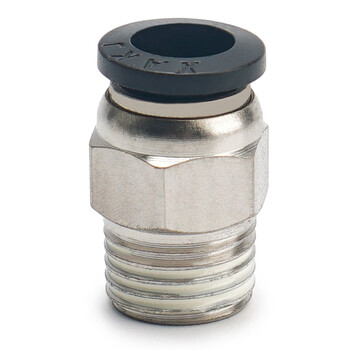 伊莱科(elecall)螺纹直通黑色气缸气管快插接头气动配件工具大全气泵