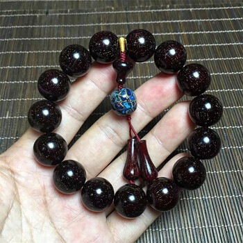 k-boy印度小叶紫檀手串海南佛珠老山檀香手链贡木沉香金丝楠木 7号