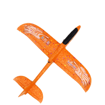 手抛飞机耐摔泡沫充电电容手抛滑翔机玩具飞机 橙彩电动手抛机