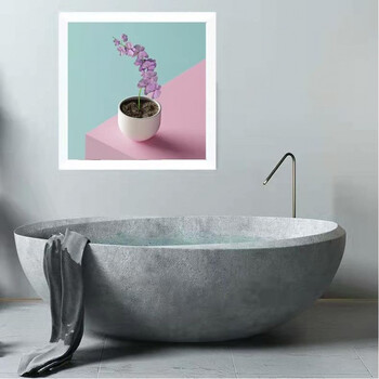 浴室壁画折叠收纳柜卫生间储物柜放衣服置物架墙画免打孔衣物挂墙水晶