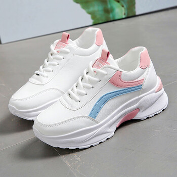 透气运动鞋女厚底老爹鞋女学生小白鞋高帮休闲单鞋批女单107白色37