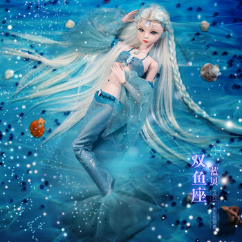 娃娃玩具女孩手绘妆双鱼座蓝贝星座款2月19日3月20日260厘米娃娃共2衣