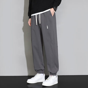 kfur361男士工装裤子男宽松百搭男裤潮青少年秋冬抽绳男款nike灰色m