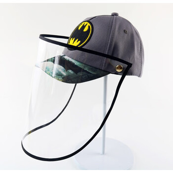 圣罗地奥儿童防护帽儿童防飞沫棒球帽子男女童蜘蛛侠防护遮脸面罩帽潮