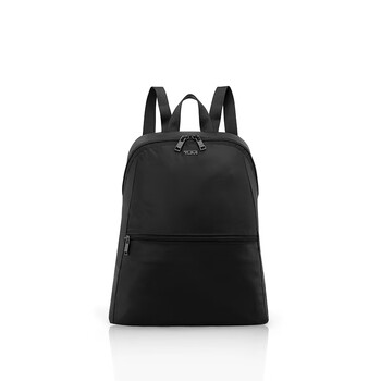 途明tumivoyageur女士双肩背包轻质休闲可折叠内置小包尼龙背包黑色拼