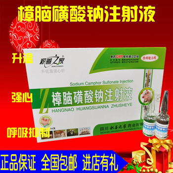 兽药兽用樟脑磺酸钠注射 液 樟脑低温家畜猪牛羊强心急救低烧升温 信