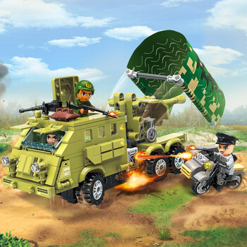 启蒙二战军事积木男孩拼装玩具模型大型儿童生日礼物 反伏击装甲车388