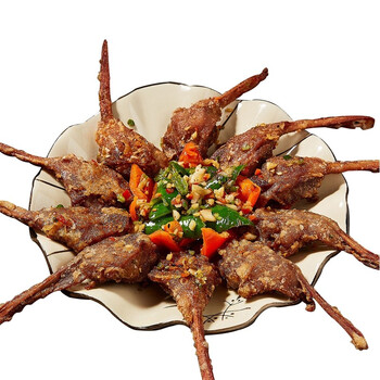 汇兴旺鸭下巴椒盐鸭下巴香辣10片饭店大排档速冻腌制半成品