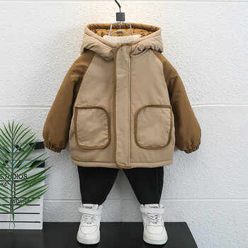 外套冬季宝宝加绒厚保暖外出上衣男童棉服2022新款洋气韩版宝宝男孩