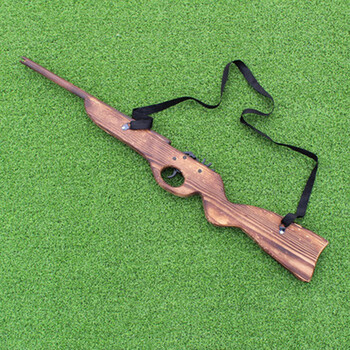 皮筋枪表演道具打皮筋枪木头枪双管木枪传统玩具木枪木枪64cm