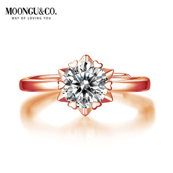 法国梦古moonguco玫瑰金星芒钻戒美国13800169991克拉