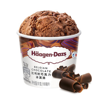 哈根达斯（Haagen-Dazs）【杨幂同款】经典比利时巧克力口味冰淇淋 100ml/杯