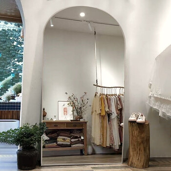 网红拍照ins北欧服装店拱形瘦身镜子全身穿衣镜美颜试衣镜落地镜睿狼