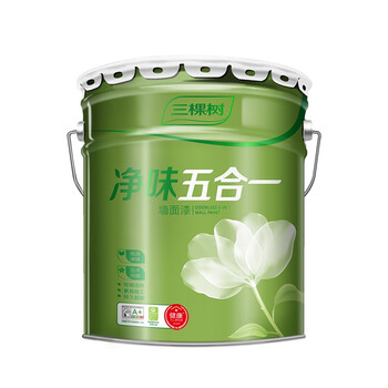 三棵树内墙漆乳胶漆健康 净味五合一墙面漆白色 15l(涂刷面积200㎡