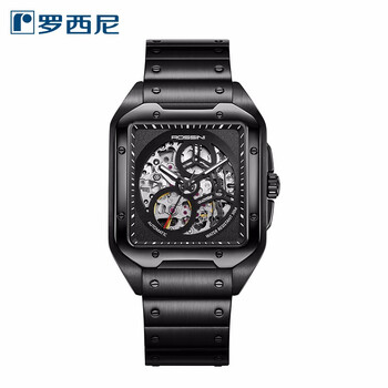 【生日礼物】罗西尼(rossini)手表男新款方形自动机械表 防水透底男表
