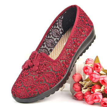 萌弘旦老夏季凉鞋穿的老人老年女70岁鞋子秋妈妈老布鞋软底鞋 a5红色h