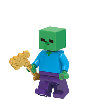 乐高(lego)我的世界系列拼装积木玩具单个人偶小人仔史蒂夫玩具 桔色