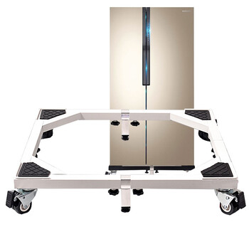 杰西吉达对单双开门冰箱底座托架可移动万向滑轮通用型不锈钢加高固定