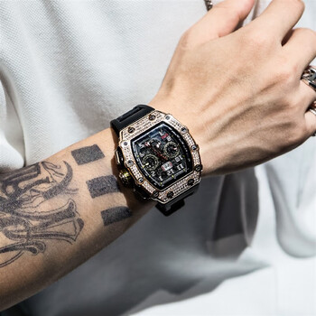 理查德米勒同款强森手表男机械表男士男款虫洞概念机械男表氚气表 黑