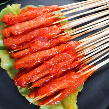 铁板烧烤火锅手把鸭肠小串牛肉面筋鸡肉串鱿鱼串网肚小串商用 鸡肉小