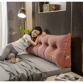 艺被三角床头靠垫大靠背情侣靠枕榻榻米软包腰靠15米18m超高回弹简约