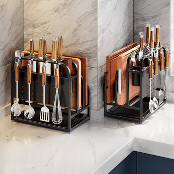 多朋(doopo)不锈钢刀架置物架菜板架一体厨房砧板锅盖刀具收纳架